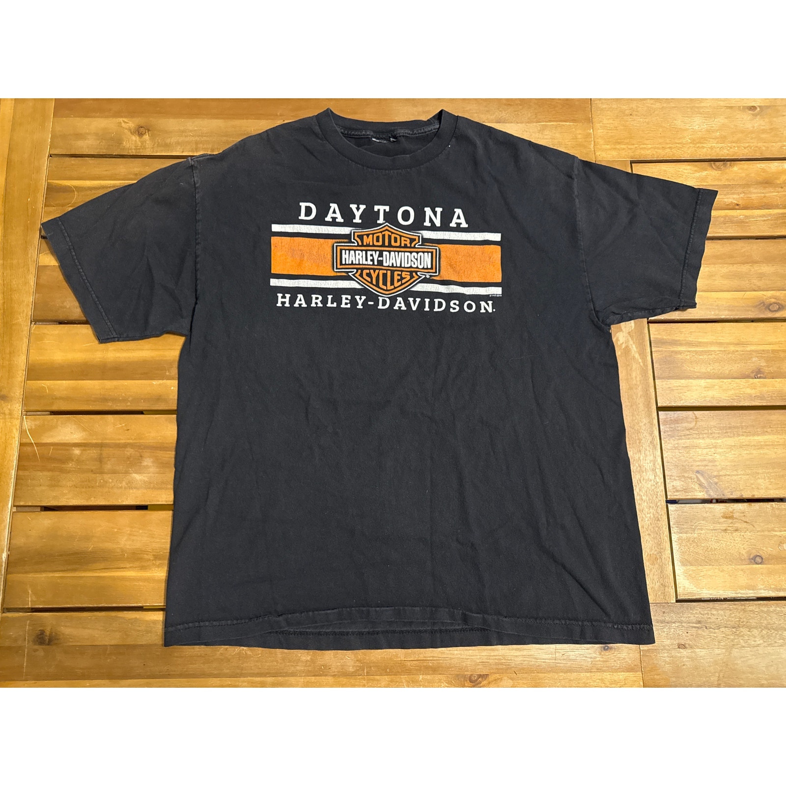 Harley Davidson Short Sleeve Mens Large Black Graphic Daytona Beach Florida